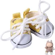 Mikovivi Mini Dolls Shoes, Yellow Canvas Shoes Cute Delicate Outfit Accessories Suitable for 15/17cm Doll Clothing Set Replacement