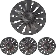 18 Inch Wheel Cover Compatible for Tesla Model 3 Highland 2024 Straight-Edge HubCap Performance Cover Matte Black Pattern Racing Style(H3 Pattern Style)