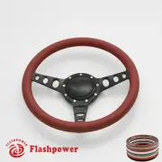 14" Billet Steering Wheel Burgundy Full wrap Chevrolet Monte Carlo Camaro