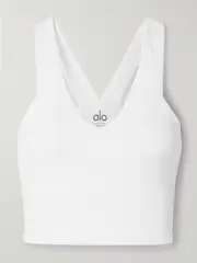 [Alo Yoga] Alo Yoga - Real Airbrush Sports Bra - White - small small White