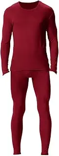 [Generic] Jacket Men Suit Set Fleece Lined Long Thermal Underwear Base Layer Set for Men Cold Winter Mens Flower Suit