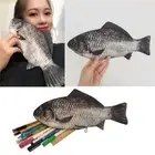 Silver Carp Real Fish-like Zipper Pen Pouch Case Cute Make-up Pouch Pen Bag FW