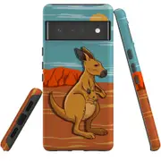 For Google Pixel 6 Pro Case Tough Protective Cover Kangaroo Illustration