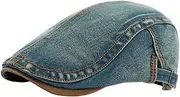 [Generic] 2025 Fashion Denim Newsboy Hats for Men Women Vintage Washed Distressed Berets Hat Flat Ivy Gatsby Cabbie Driving Cap