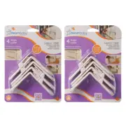8pc Dreambaby 10cm Drawer/Cabinet Baby Safety Angle Childrens Latches/Lock White
