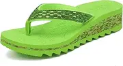 [ONCAI] Women's Wedge Flip Flops with Rhinestone，Recovery Dressy Walking Sandals for Women with Comfortable Arch Support Cushion Yoga Mat Summer Rubber Soles(US Size 5-11)