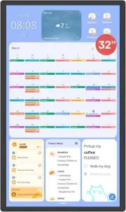 Cozyla 32 Inch Digital Calendar Wall Touch Screen Syncs All Calendar Apps To Do