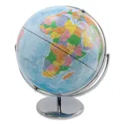 Advantus 30502 12" Full-Meridian Globe wih Silver-Toned Metal Desktop Base New