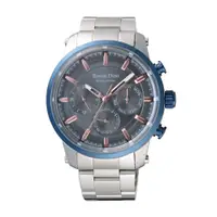 在飛比找PChome24h購物優惠-Roven Dino羅梵迪諾 金牌特務三眼時尚腕錶-銀X藍框