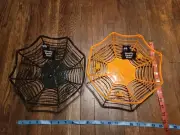 2 pcs Spider Web Halloween Basket 11"x3" Trick or Treat Serving Bowls