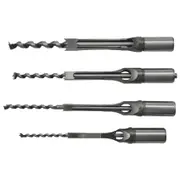 4Pcs Woodworking Square Hole Drill Bits Wood Mortising Chisel Set Mortise Chisel Bit Kits Woodworki Silver