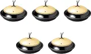 Set of 5 Red Belt Gold Saikomasuji Ceramic Plates 6.6 x 3.5 inches (16.8 x 9 cm) | Setomonohonpo, Ceramic Plate, Lid Reinforced
