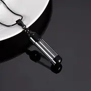BIAIHQIE Stainless Steel Glass Container Cylinder Tube Urn Pendant Memorial Necklace Ashes Holder Keepsake Cremation Jewelry