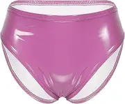 [TiaoBug] Women's Shiny Metallic Booty Shorts High Cut Panty Briefs Cheeky Rave Dance Festival Bottoms