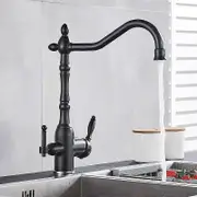 Kitchen Purify Faucets Gold Mixer Tap Cold and Hot 360 Rotation with Water Purification Features Kitchen Crane Tap Matte Black