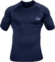 Men'S Short Sleeve Compression Shirts Cool Dry Baselayer Rash Guard, Quick Dry A