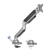 BRATECK Single Monitor Economy Heavy-Duty Gas Spring Monitor Arm with USD3.1 Ports Fit Most 17'-35' Up 15kg