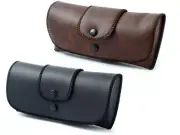 Calabria Soft Eyeglass Case Syn. Leather Attaches Belt Horizontal Black or Brown