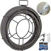 VEVOR 100 Feet x 3/8 Inch Drain Cleaning Cable - Heavy Duty Sewer Auger Snake