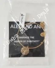 NWT Disney Parks Alex and Ani Epcot Spaceship Earth Gold Charm Bangle Bracelet