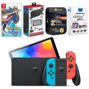 Nintendo Switch Neon Red/Blue OLED + Pokemon Sword + Accessory Kit