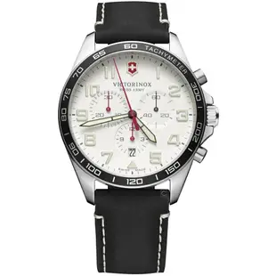 VICTORINOX 瑞士維氏 SWISS ARMY瑞士維氏Fieldforce計時手錶(VISA-241853)-42mm-白面皮革【刷卡回饋 分期0利率】【APP下單4%點數回饋】