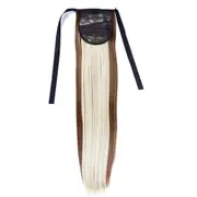 2 Pcs 20 Inches Long Straight Synthetic Pony Tail Hairpiece Ribbon Drawstring Ponytail Extension Hair