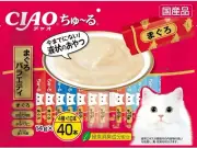 INABA CIAO Churu Liquid Cat Treats 14 g × 40pcs Made in Japan Tuna base 4 flavor