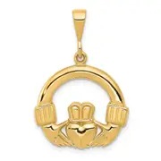 14k Yellow Gold Claddagh Pendant