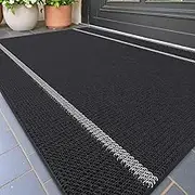 Color&Geometry Front Door Mats Outdoor: Doormat for Outside Entry Home Entrance Back Porch Patio Waterproof | Heavy Duty Non-Slip Outdoors Floor Welcome Matts Exterior - 17"x29" Black