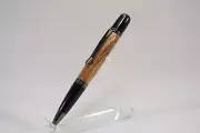 Handcrafted Spalted Oak Twist Pen with Gunmetal and Black Chrome Finish