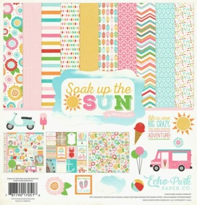 Summer Sun Play Ice cream Adventure Outside Echo Park Scrapbook Page Kit 12 x 12