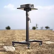 TT-YED Wheeled Movable Projector Stand, Height-Retractable Portable Workbench with Brakes and Tray, Floor-Standing Computer Stand, Home Office Shelf
