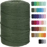 Cotton Macrame Cord 3mm 328yards Natural Colored Macrame Supplies, Soft Craft...