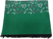 Mazeys Classic Retro Mod Mod Tassled Scarf Green Paisley …