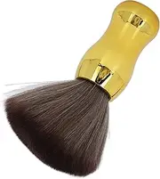 Barber Neck Duster Brush Soft Nylon Hair Hair Sweeping Cleaning Brush for Face Neck Gold