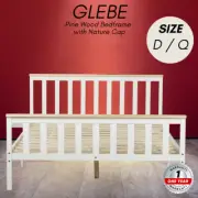 Priceworth Glebe Pine Wood Bed White with Nature Cap