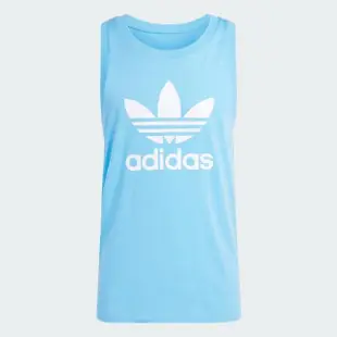 【adidas 愛迪達】背心 男款 運動背心 三葉草 國際碼 TREFOIL TANK 藍 IM9431