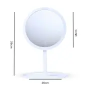 SOGA 2X 26cm White Round Smart LED Makeup Bedroom Table Vanity Mirror Tricolor w/ 5x Magnification