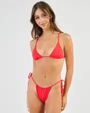 [Topanga] Topanga Women's Lindsie Triangle Bikini Top in Fire Red Size 12 12 Fire Red