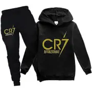 Anxihu 2 Pcs Cristiano Ronaldo Hoodie World Cup No.7 Christmas Gifts Soccer Star Hoodie And Blue Pant Set Girls Boys Hooded Sweatshirt Pullover Top...