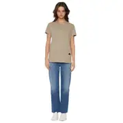 Replay Womens Basic Tee Shirts Hip Logo Lt Cotton Cream