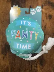 Fringe Studio Pet Shop Collection "I Pawty, You Pawty" Crinkle Rope Dog Toy NEW