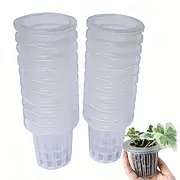 40 Hydroponics Plant Grow Net Cup,Inner diameter 4 cm Planting Basket,5cm Height Nursery Net Cups, Water Culture Fixed Planting Cups Baskets, transparent Mesh Pots for Seedlings, Herbs, and Vegetables