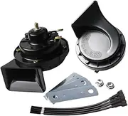 FARBIN Car Horn Motorcycle Horn Loud Truck Horn 12V Air Horn Loud Train Horns kit for Trucks Car (Black horn)