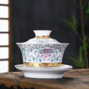 Gaiwan Luxury Silver Cover Bowl Tea Appliance Colour Enamels Black Tea's Cup Set