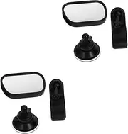 Hoement 2 Sets Rearview Mirror Child Observation Rearview Stroller for Backseat Mirror Rear Mirror Car Observe Mirror Cars for Cars Black Plastic