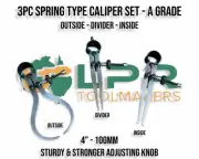 Spring Calipers [Dividers, Inside & Outside] 100mm /4" 3pc Set A Grade Type