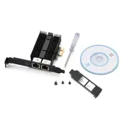 2 Port RJ45 2.5G Gigabit For Intel I226 Chip PCIE Ethernet Server Gaming Adapter