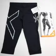2XU Womens 3/4 Compression Tights S Small Black Active Wear Exercise - New